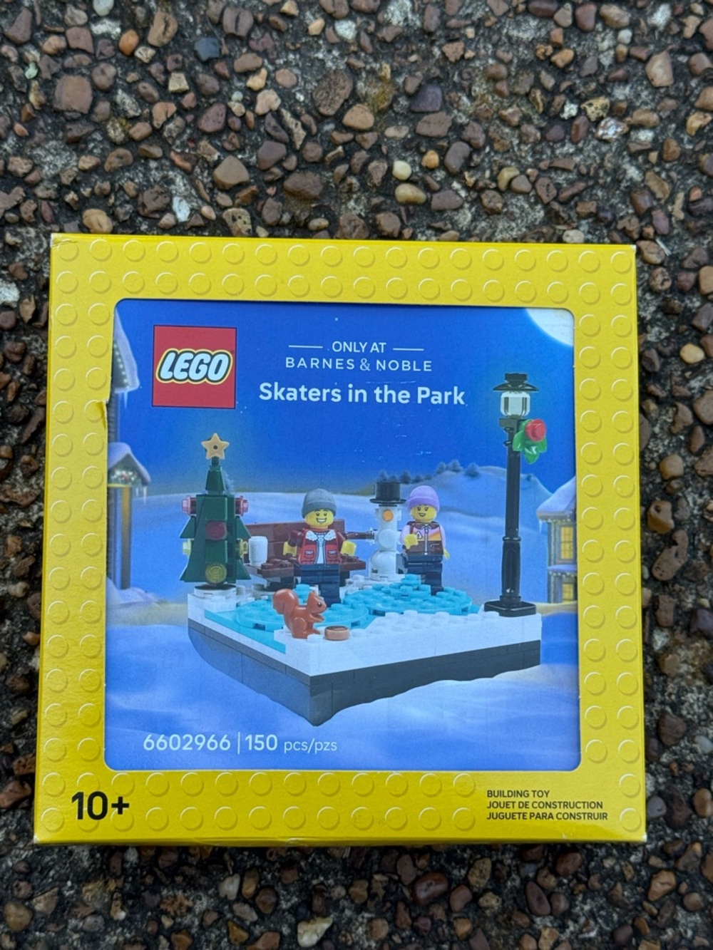 LEGO Yellow Box: Blue Ice Rink with Red and Green Accents